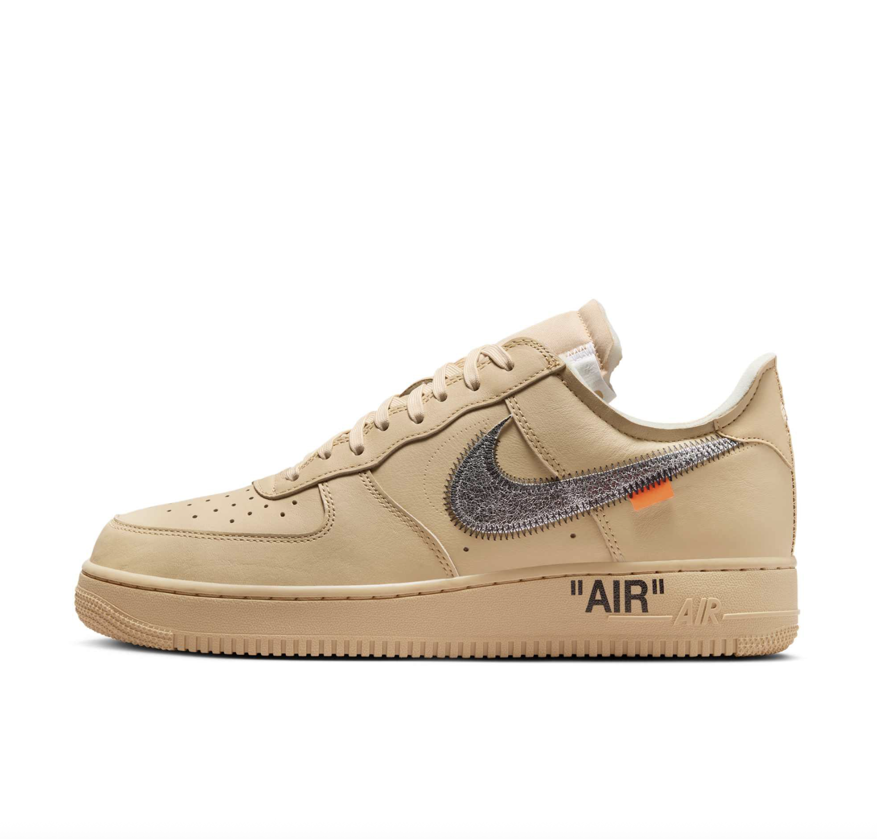 Rear view of the Virgil Abloh x Nike Air Force 1 Low "Sesame"