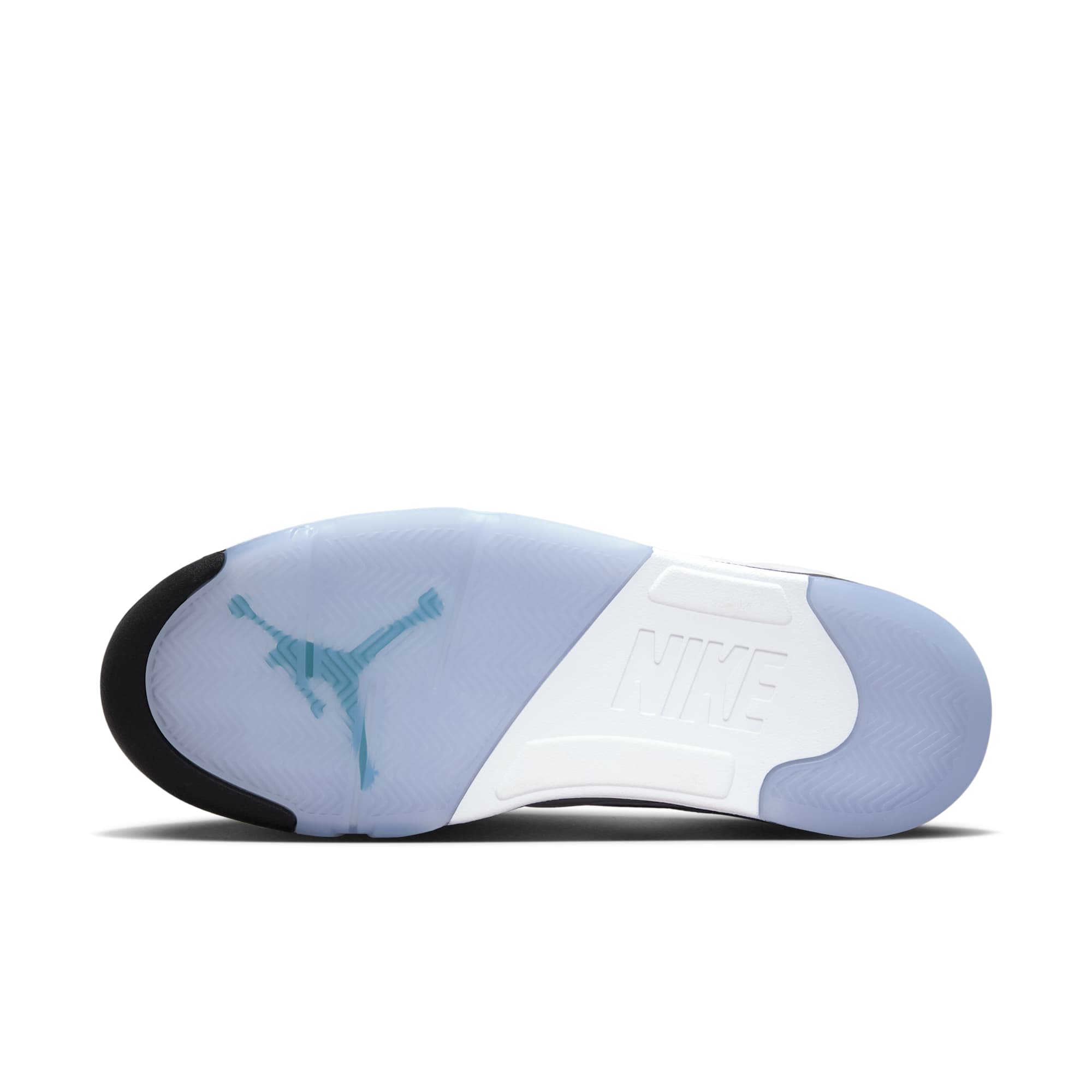 Outsole of the Air Jordan 5 Grape featuring Jumpman and Nike branding