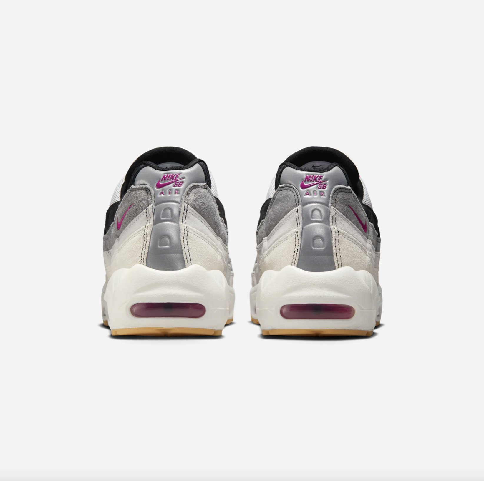 Side view of Nike SB Air Max 95 Cactus Flower with pink accents