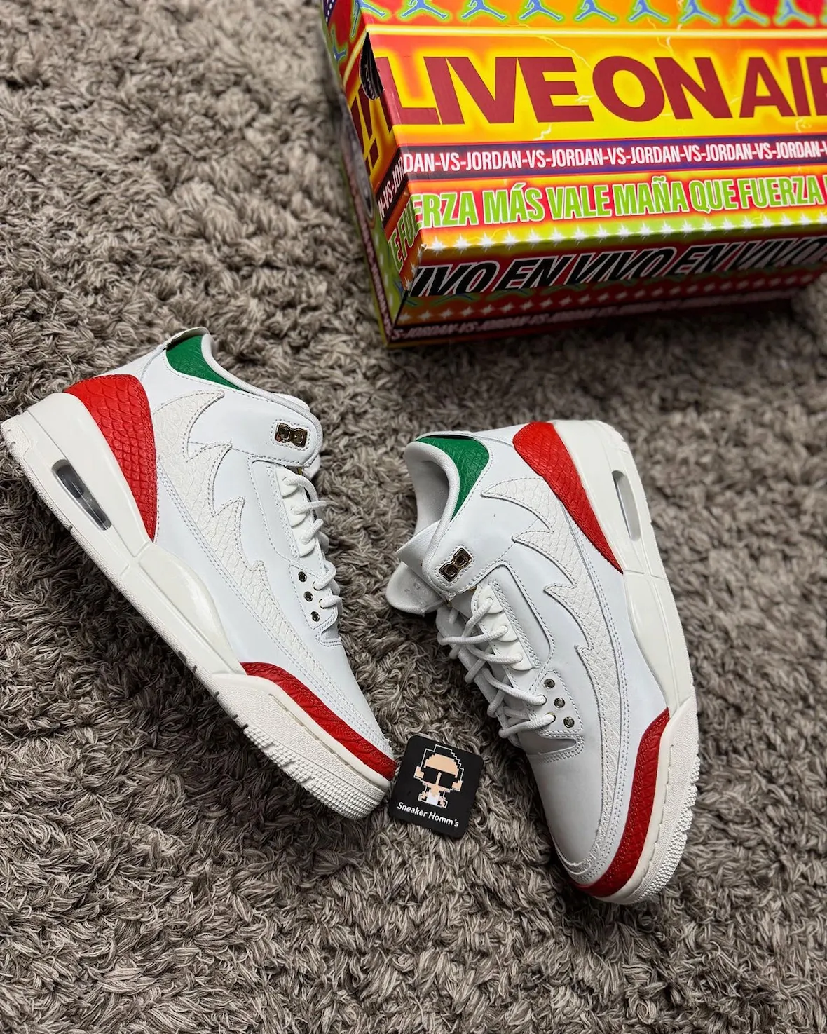 Air Jordan 3 El Vuelo with special lucha libre-themed box and colorful details