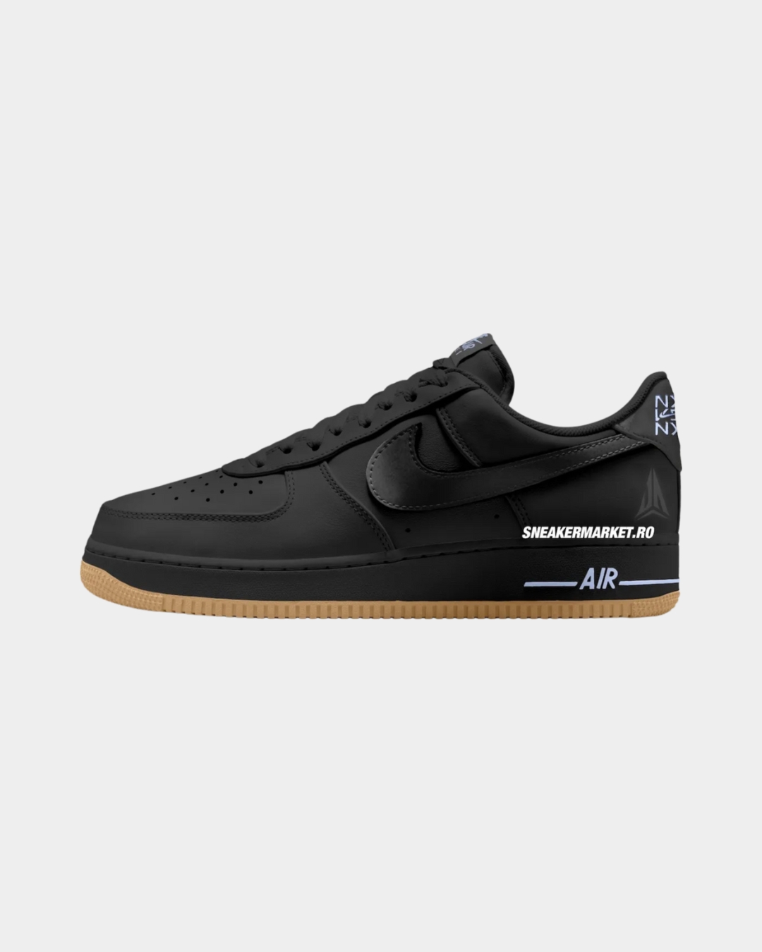 Ja Morant x Nike Air Force 1 Low “NY vs NY” black colorway with gum sole – first mock-up view.