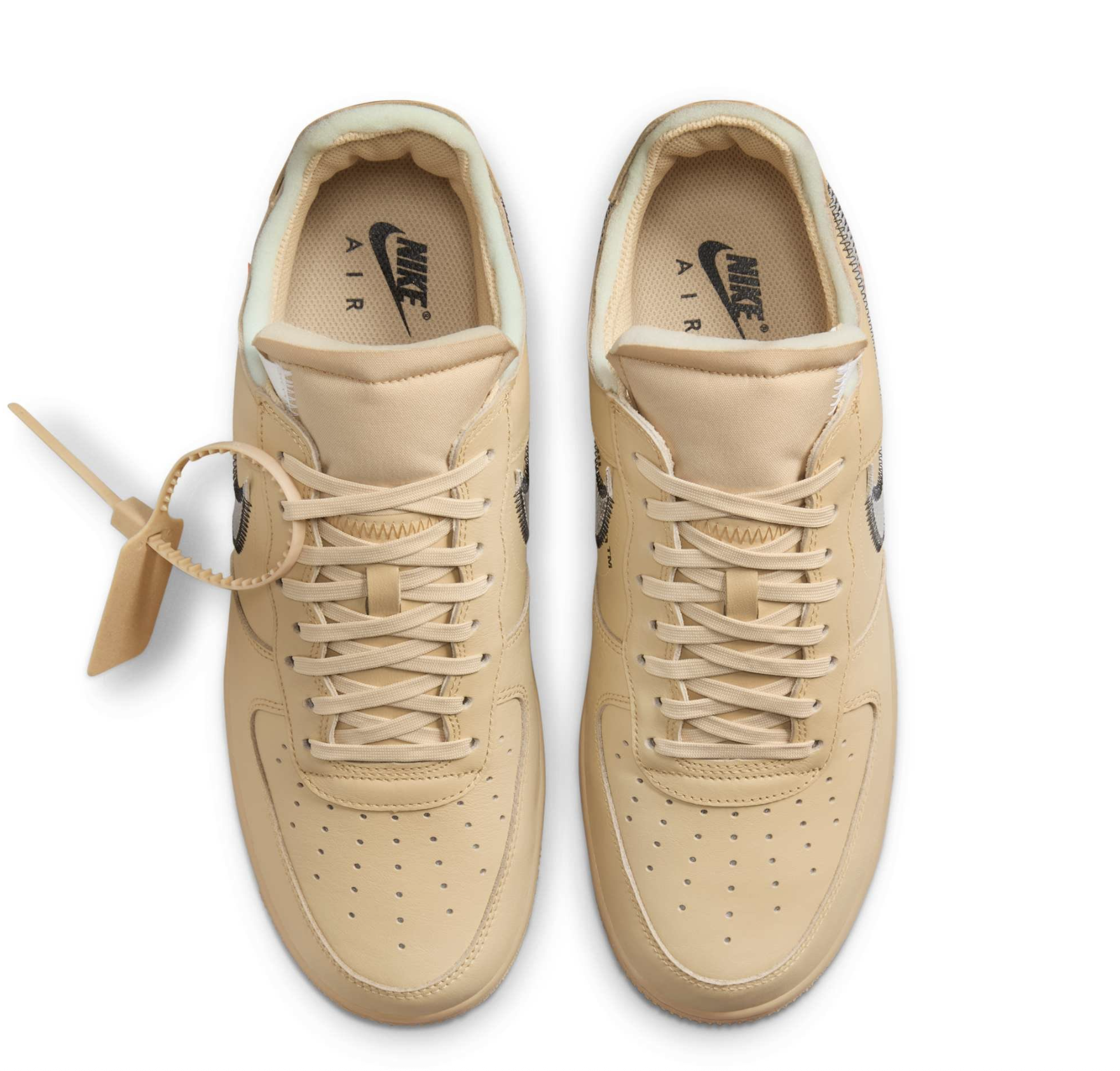 Rear view of the Virgil Abloh x Nike Air Force 1 Low "Sesame"