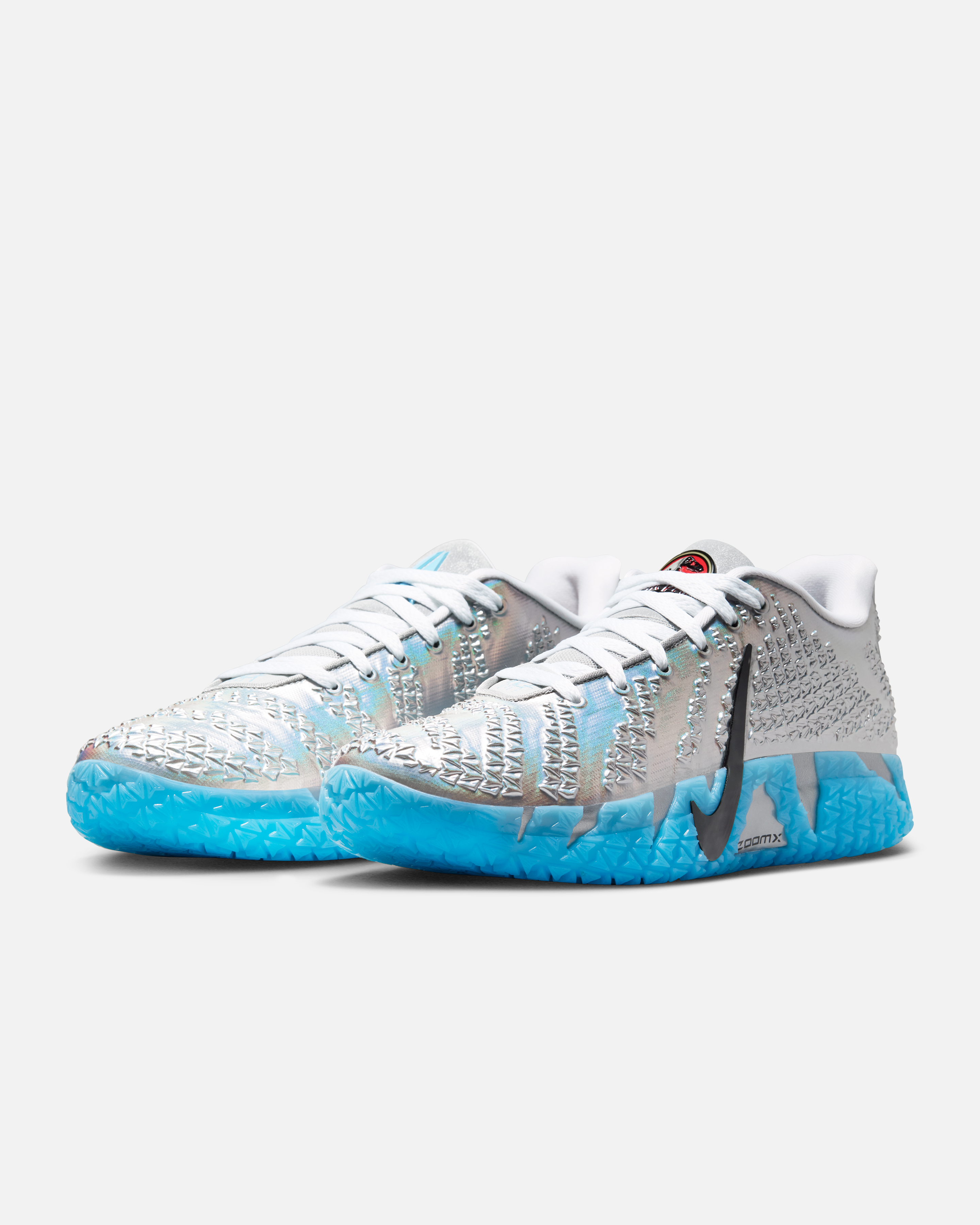 Jurassic Park Nike Ja 3 Metallic Silver in hand images