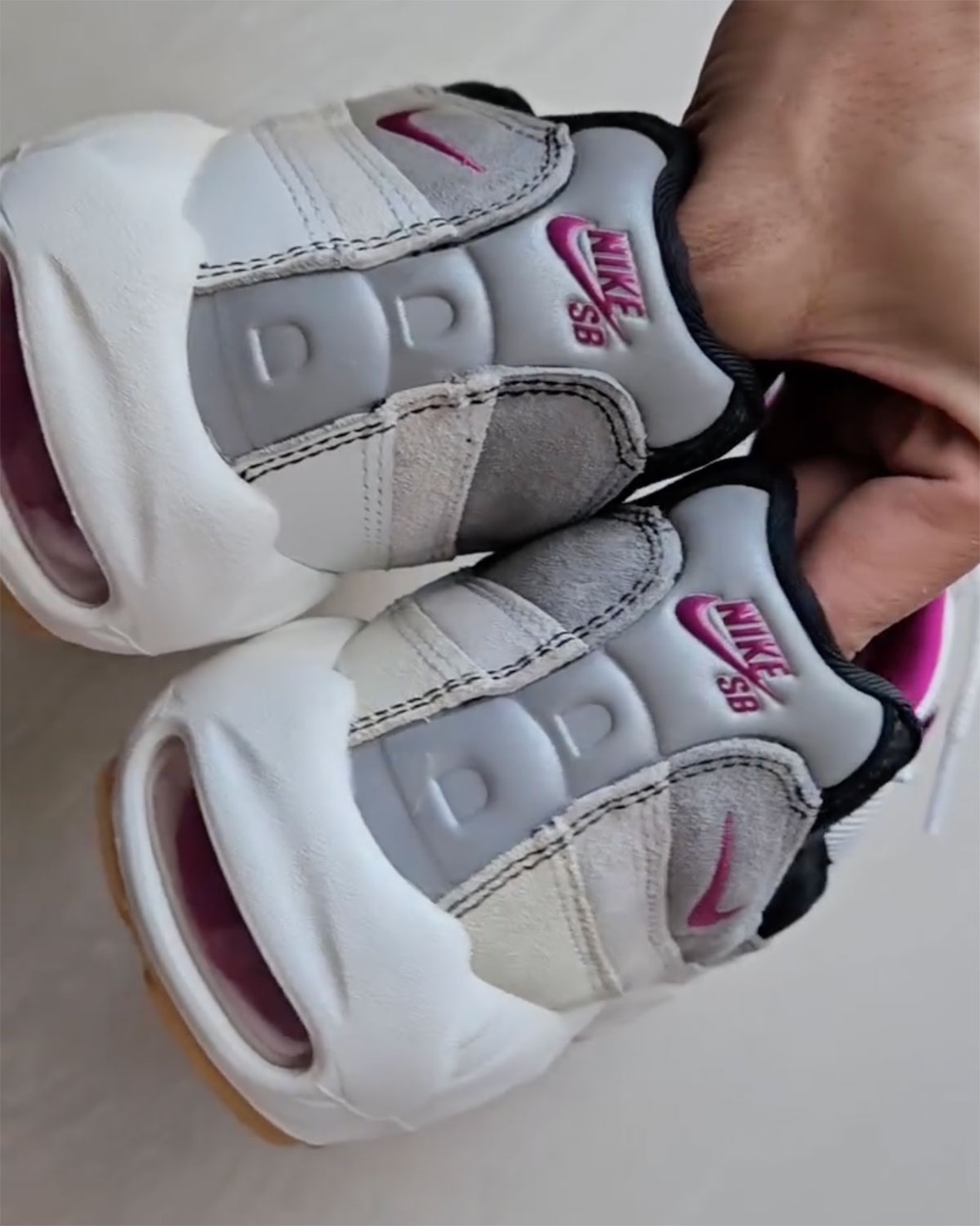 Heel view featuring Nike SB branding on Cactus Flower Air Max 95