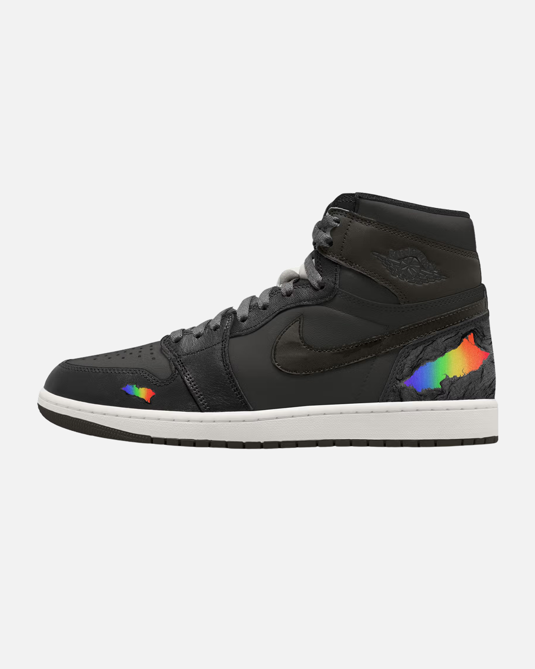 Air Jordan 1 High Self Expression Mock-up of the Air Jordan 1 High Self Expression DZ5485-001 with visible rainbow details