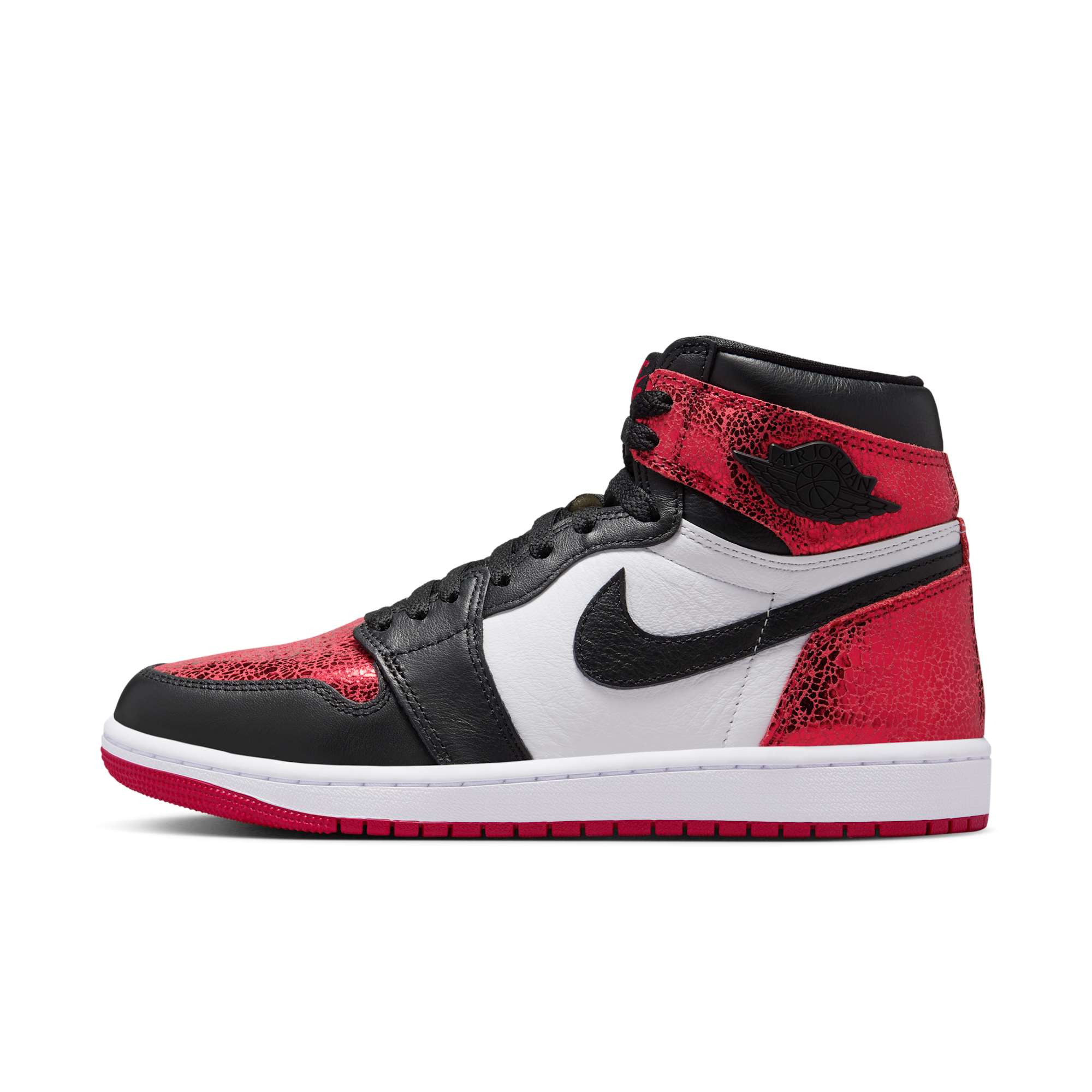 Air Jordan 1 High “Ruby” WMNS official images in red, black and white colorway