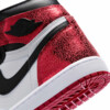 Rear view of the Air Jordan 1 High “Ruby” in red cracked leather