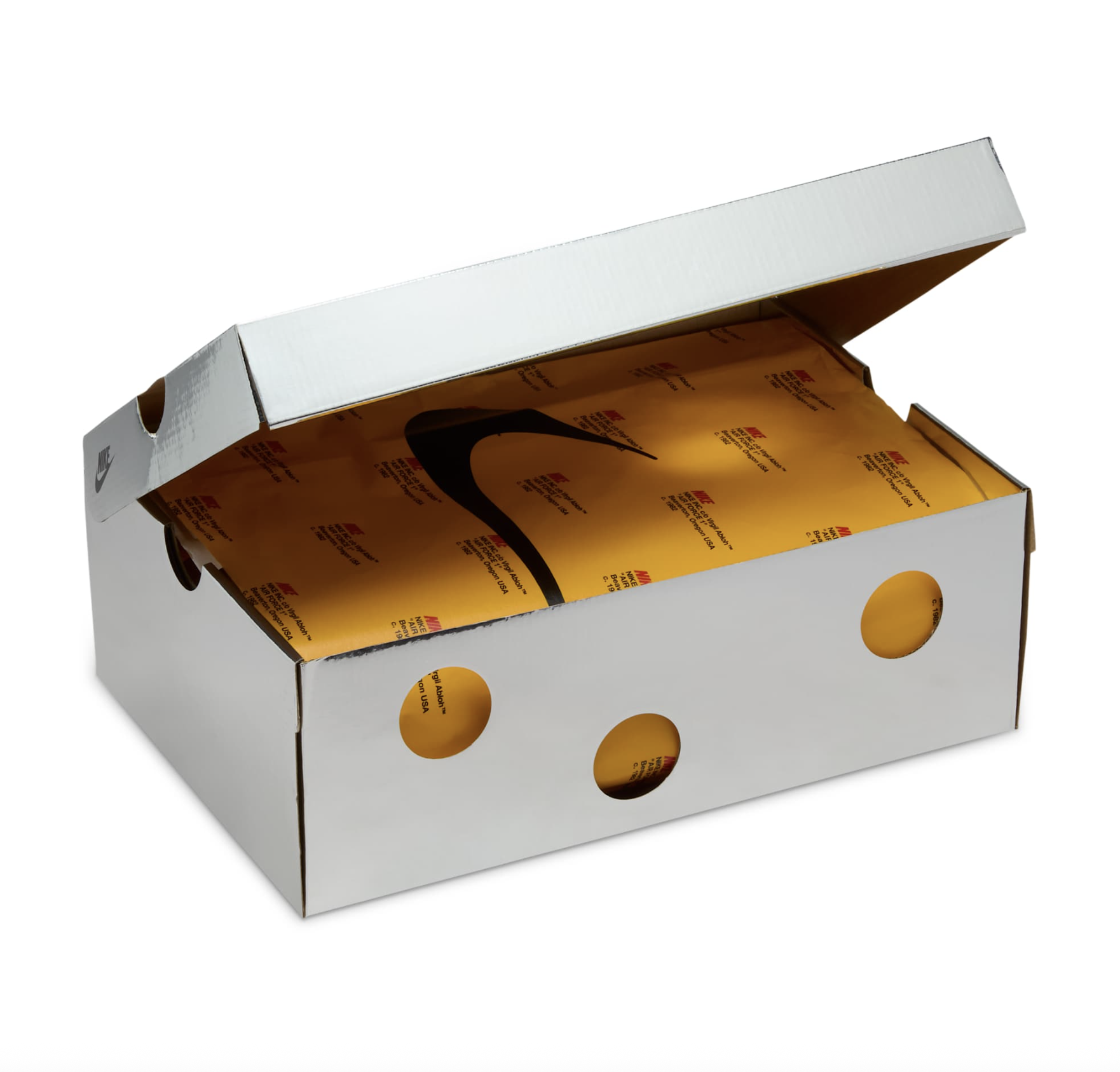 Rear view of the Virgil Abloh x Nike Air Force 1 Low "Sesame"