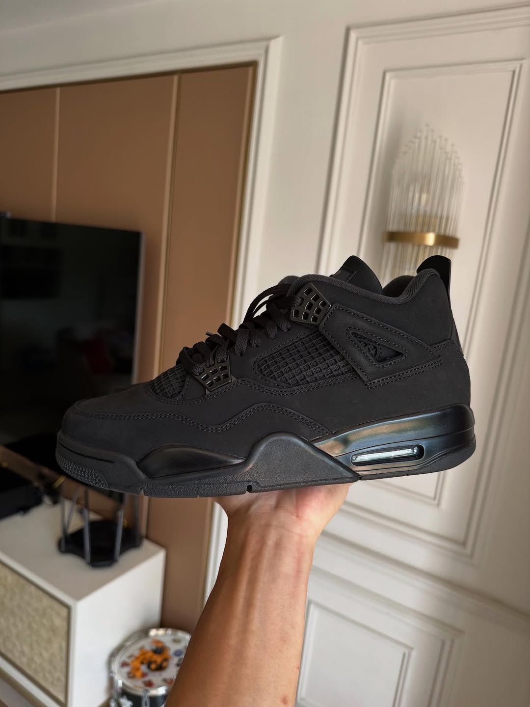 Air Jordan 4 Black Cat Air Jordan 4 Black Cat in-hand look