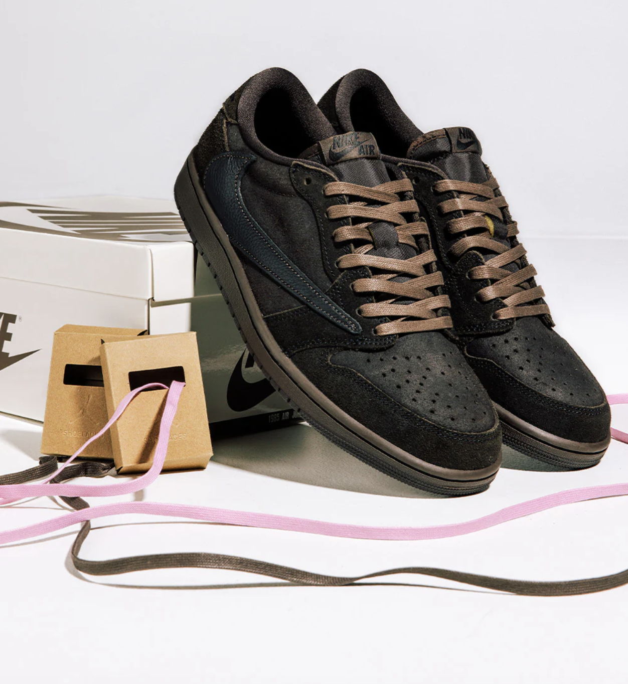 Travis Scott x Air Jordan 1 Low "Velvet Brown" On-Foot Look