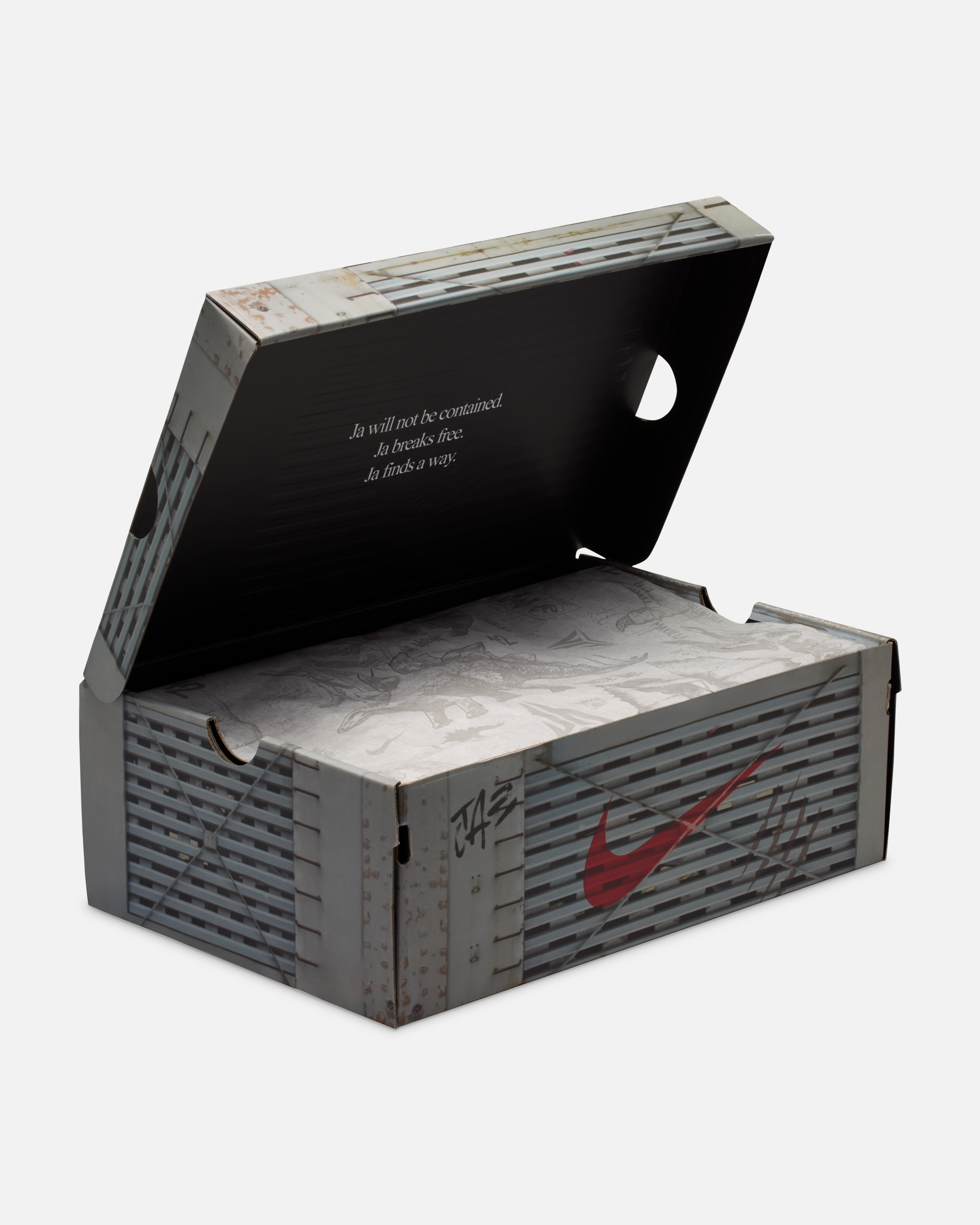 Jurassic Park Nike Ja 3 Metallic Silver in hand images