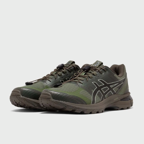 San San Gear x ASICS Gel-Terrain "Bronze Green" (1203A744-300) Release Date
