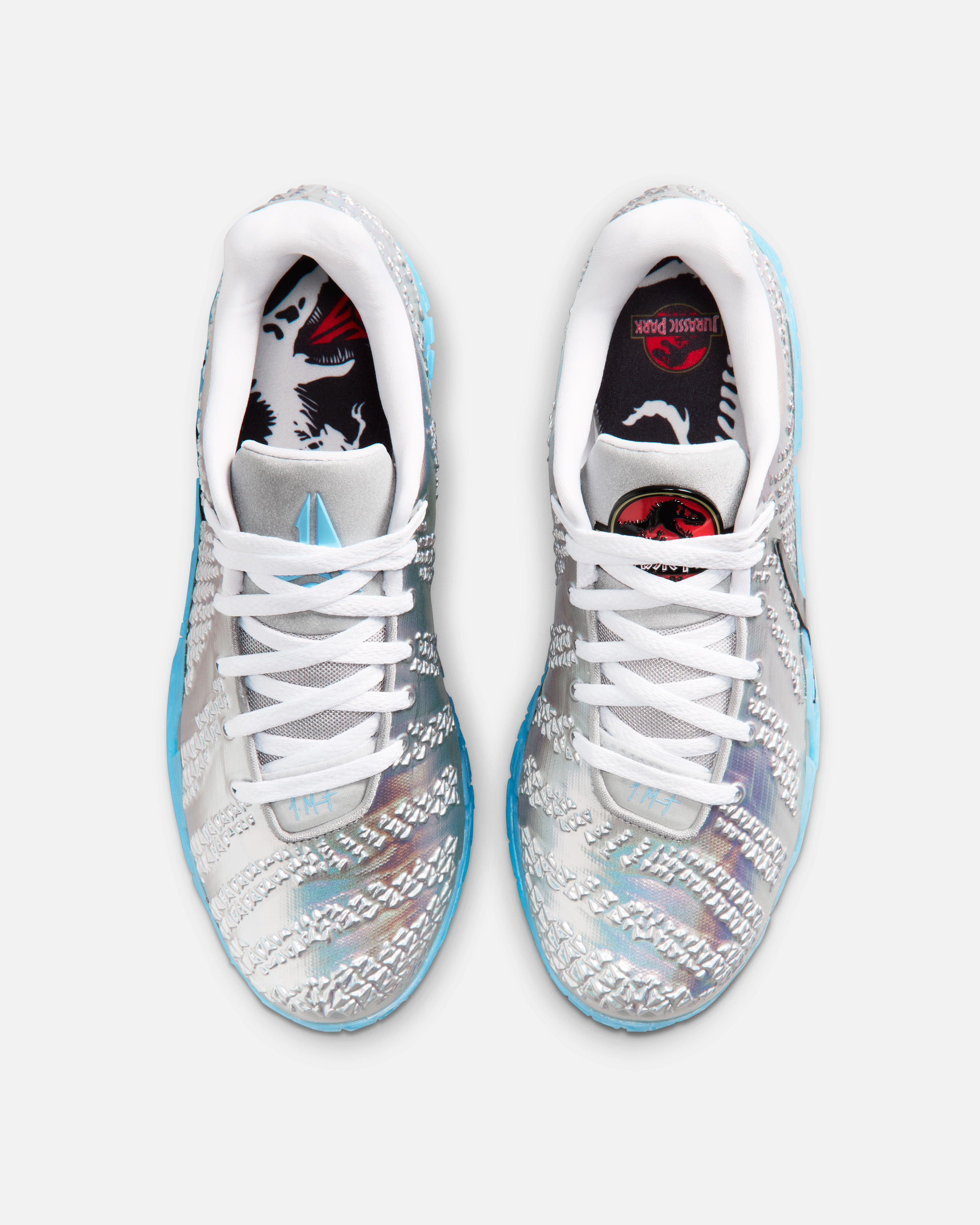 Jurassic Park Nike Ja 3 Metallic Silver in hand images