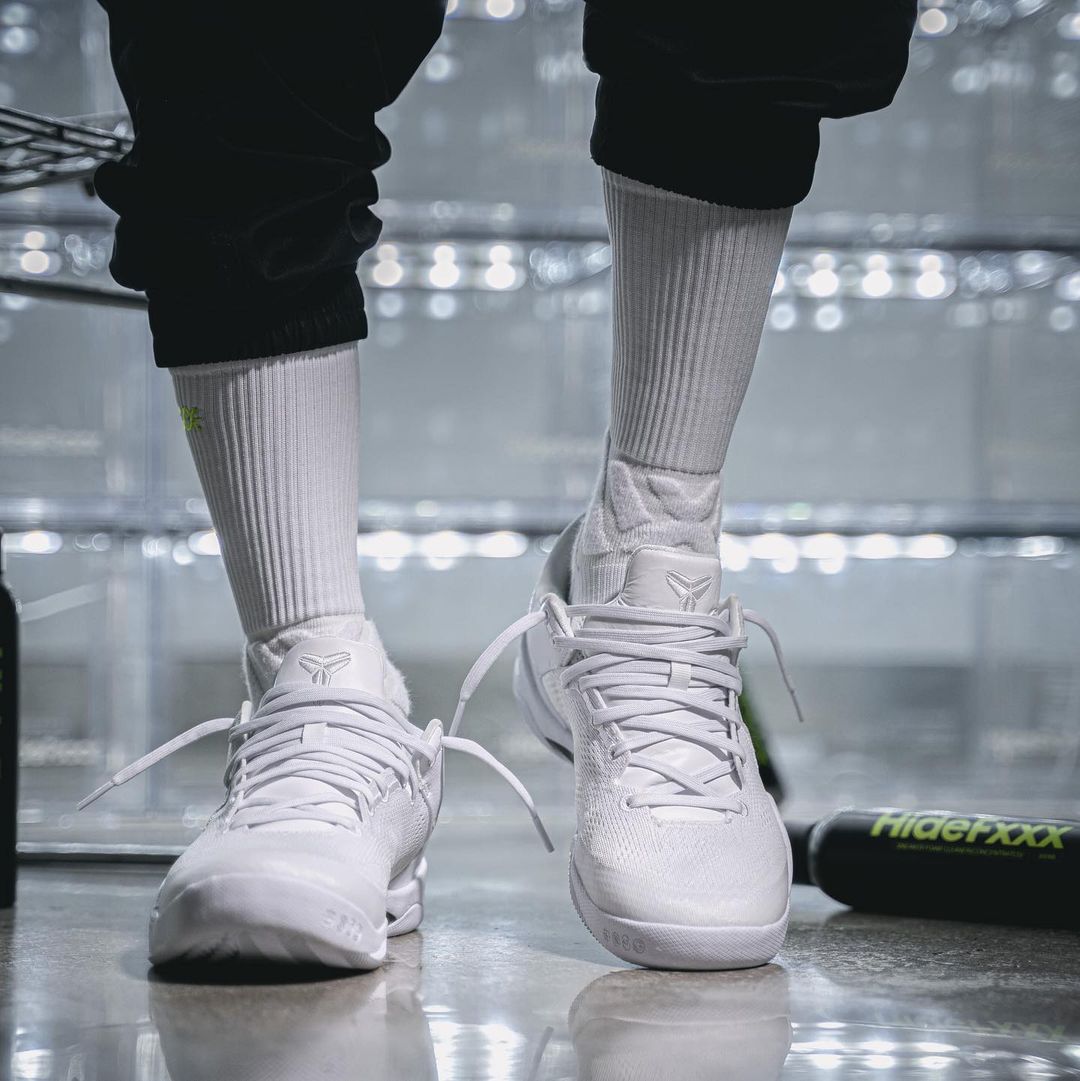Nike Kobe 8 Protro Triple White On Foot Look Sneaktorious