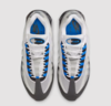 Top view of the Nike Air Max 95 “Blue Spark” showing mesh and lacing system