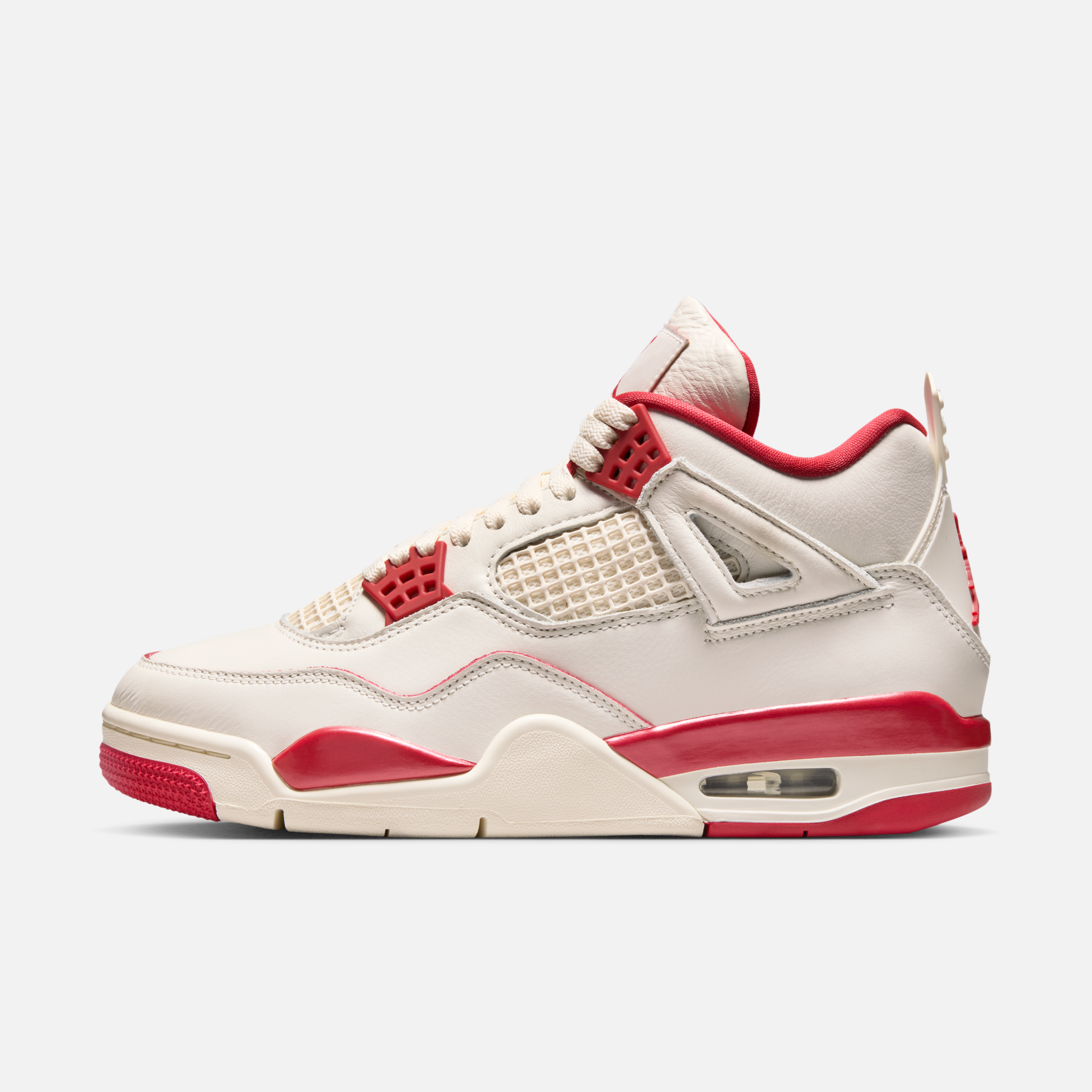 Air Jordan 4 Sierra Red front angle mock-up with red mesh and accents