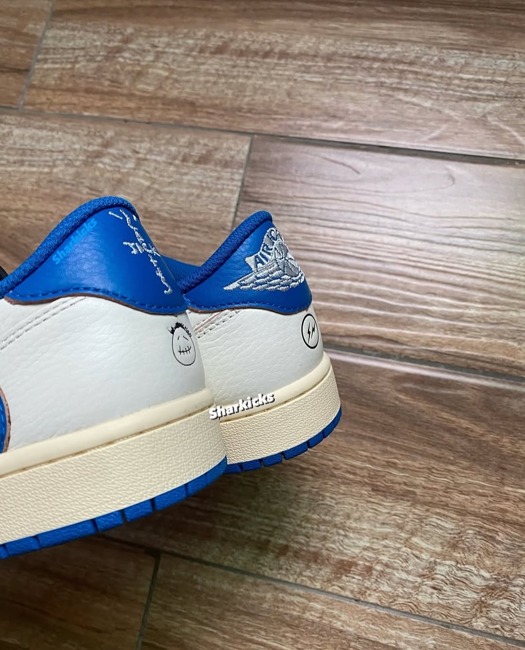 Fragment x Travis Scott x Air Jordan 1 Low heel view