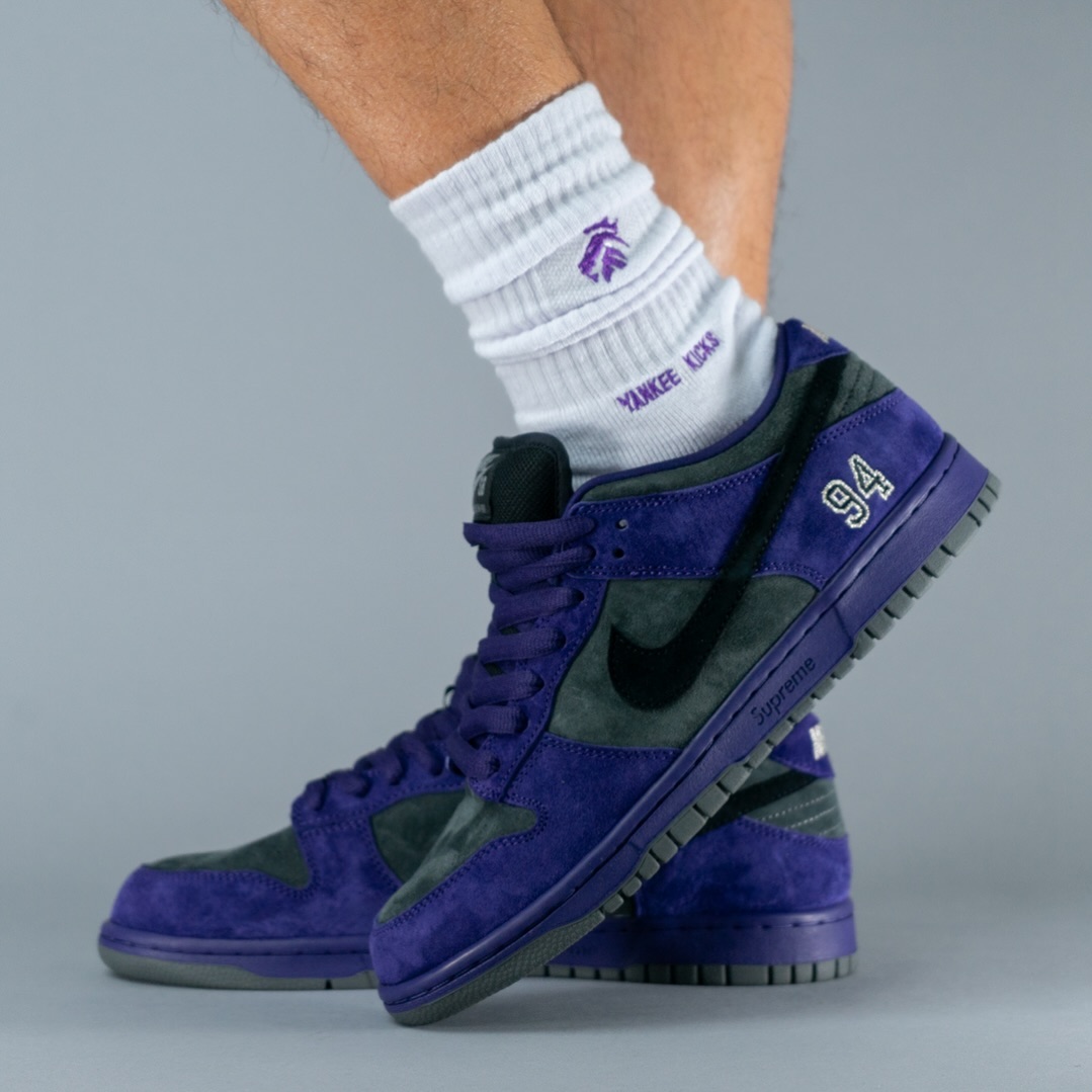 Supreme × Nike SB Dunk Low Ink Purple Supreme x Nike SB Dunk Low Ink HQ8487-500 | SneakerFiles