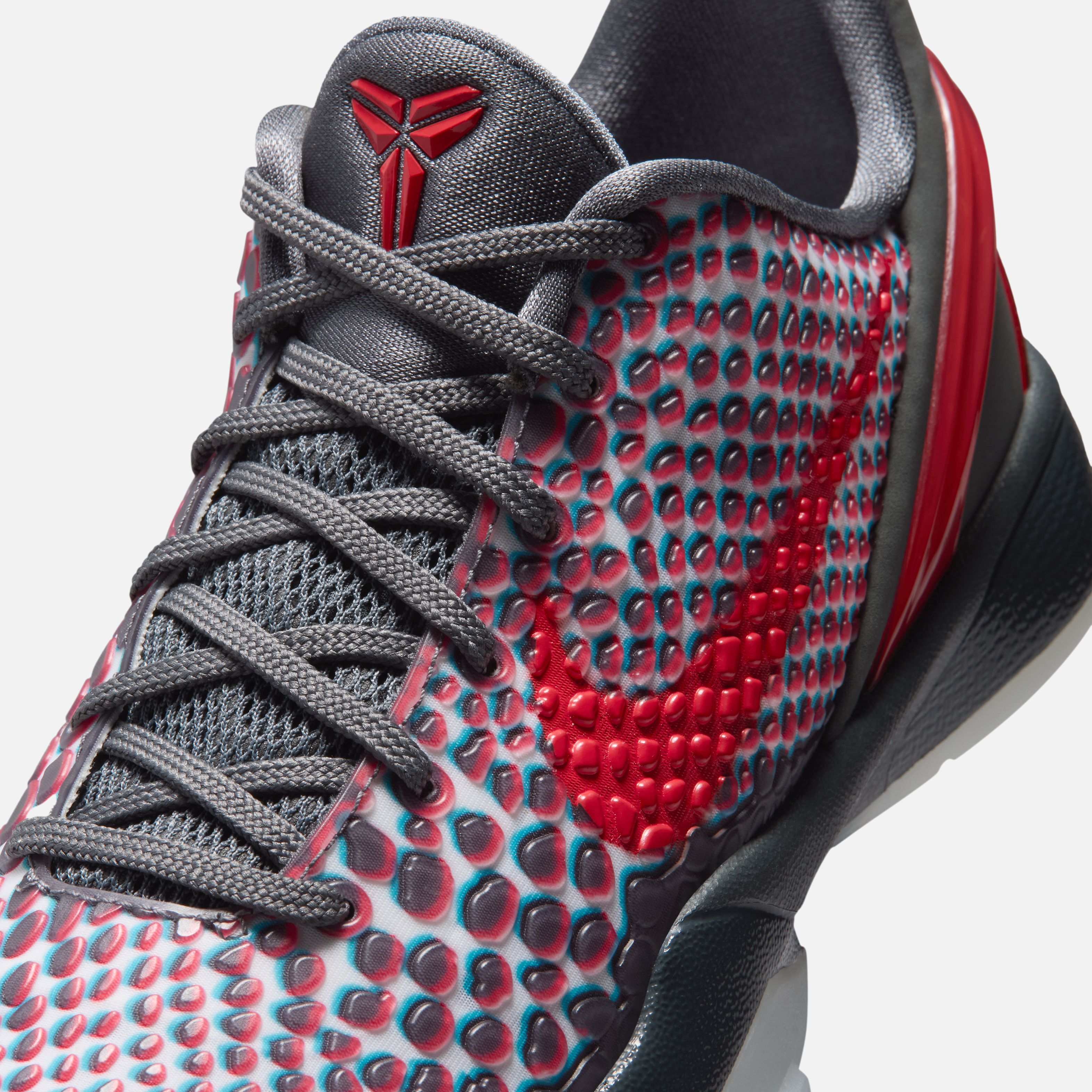Nike Kobe 6 Protro 3D Hollywood 2026 sneaker with 3D lenticular upper and red/blue mismatched Swooshes