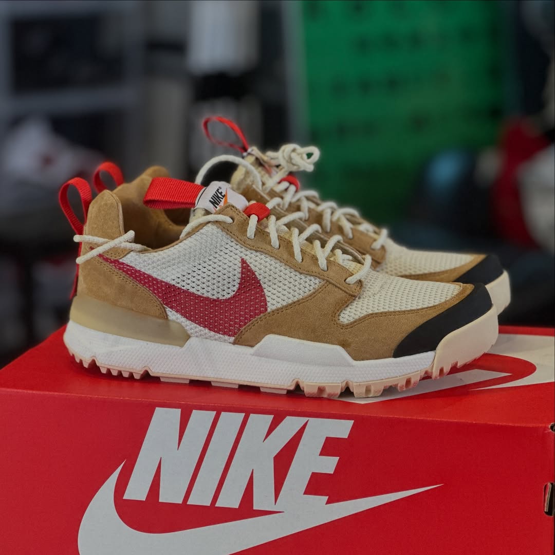 Tom Sachs x Nike Mars Yard 3.0 Detailed product photo of the Tom Sachs x Nike Mars Yard 3.0 featuring React foam sole and rugged build.