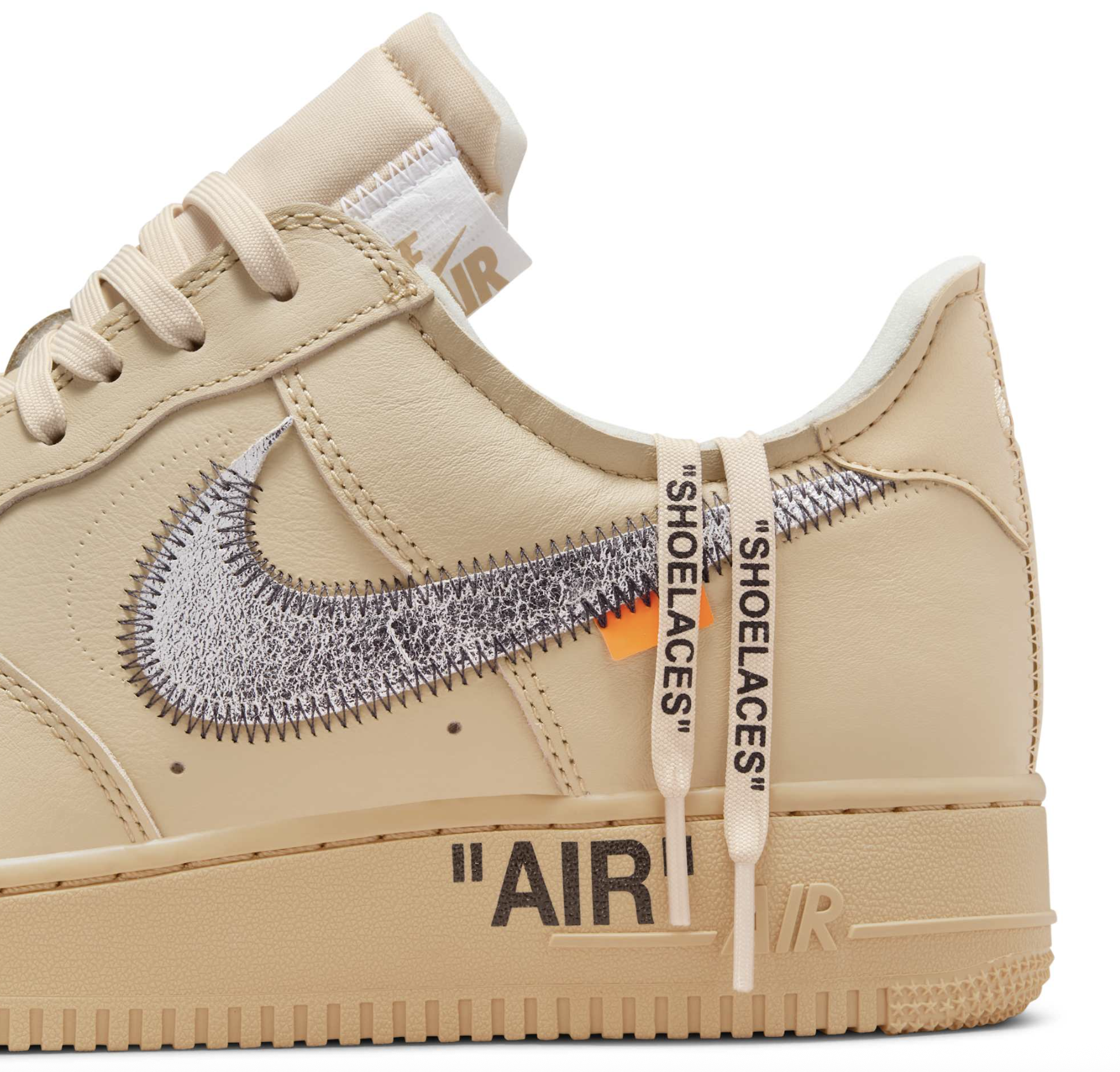 Rear view of the Virgil Abloh x Nike Air Force 1 Low "Sesame"
