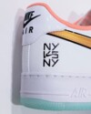Close-up of NY vs NY logo on the heel of the 2025 Nike Air Force 1 Low.