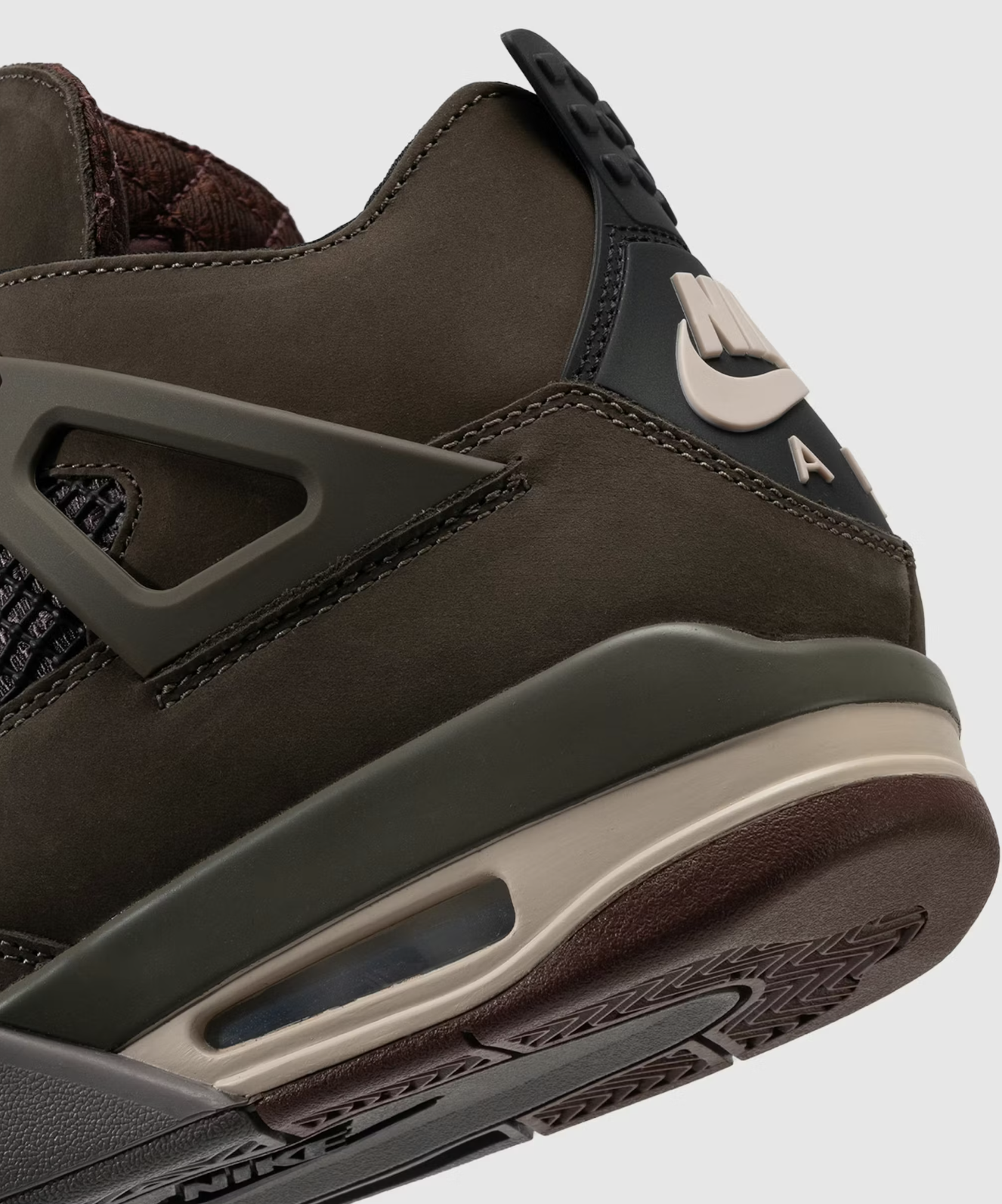 A Ma Maniere x Air Jordan 4 “Dark Mocha” side view mock up