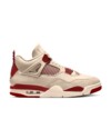 Air Jordan 4 Sierra Red medial side mock-up in off-white and red