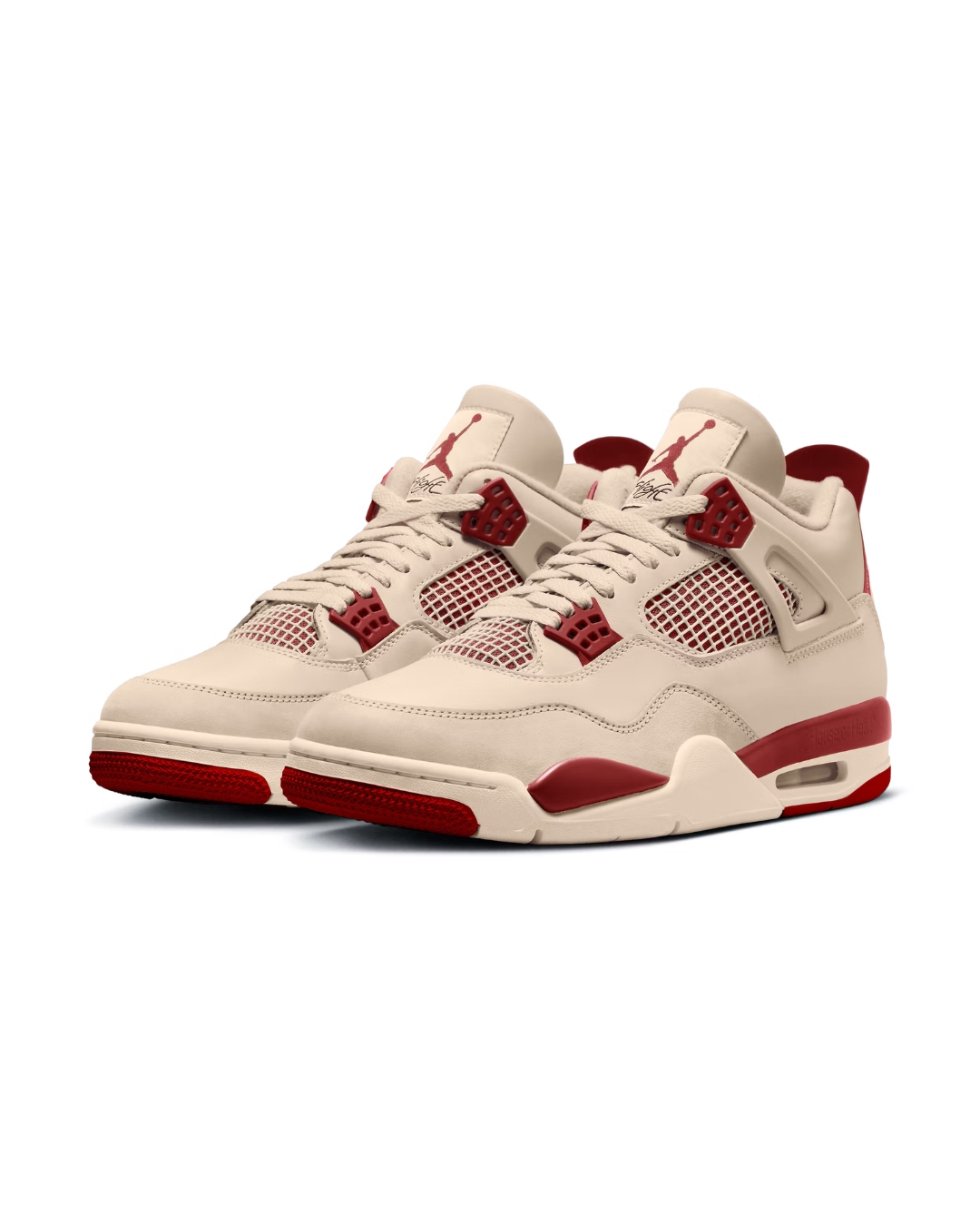 Air Jordan 4 Sierra Red Air Jordan 4 Sierra Red front angle mock-up with red mesh and accents
