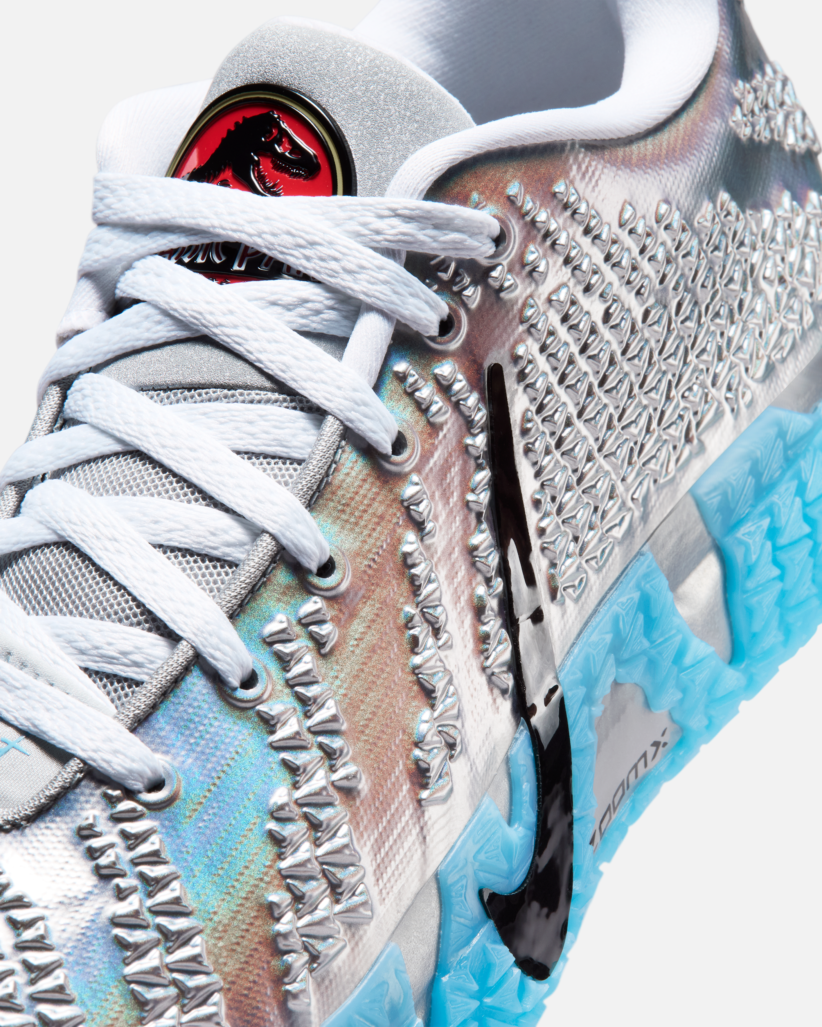Jurassic Park Nike Ja 3 Metallic Silver in hand images