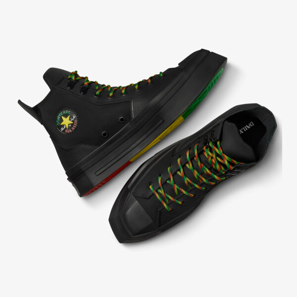 Daily Paper x Converse Chuck High 70 De Luxe Squared "Black" (A12140C-001) Release Date