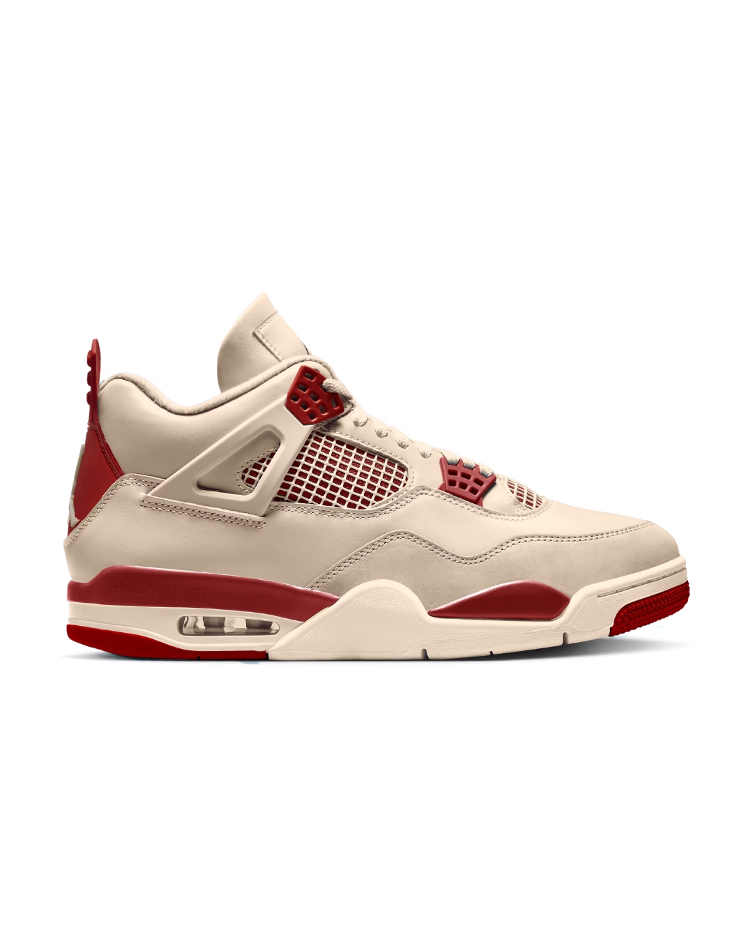 Air Jordan 4 Sierra Red Air Jordan 4 Sierra Red medial side mock-up in off-white and red
