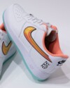 Side view of the orange Swoosh and mint outsole on the Nike Air Force 1 Low “NY vs NY” 2025.