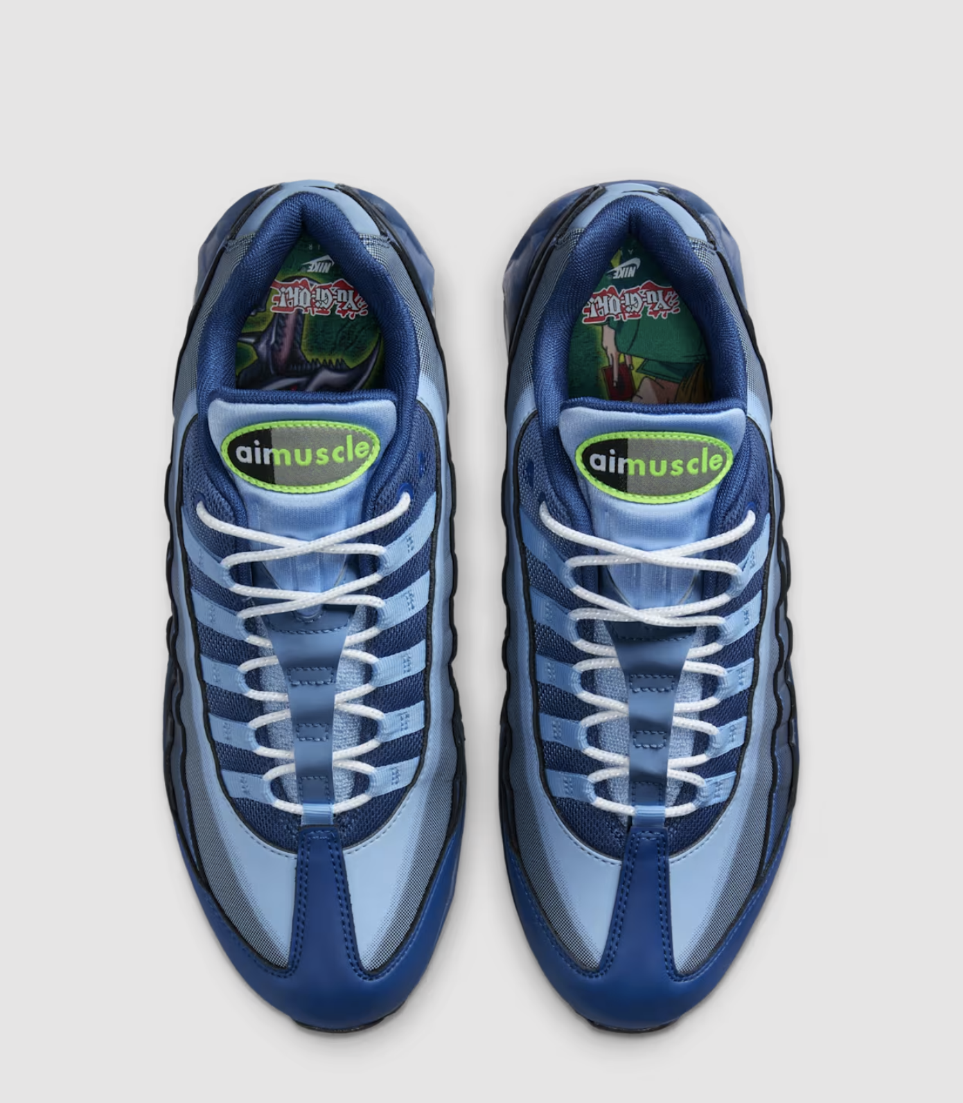 Yu-Gi-Oh! x Nike Air Max Muscle 95 "Joey" Close-up lacing Nike Air Max Muscle 95 Joey