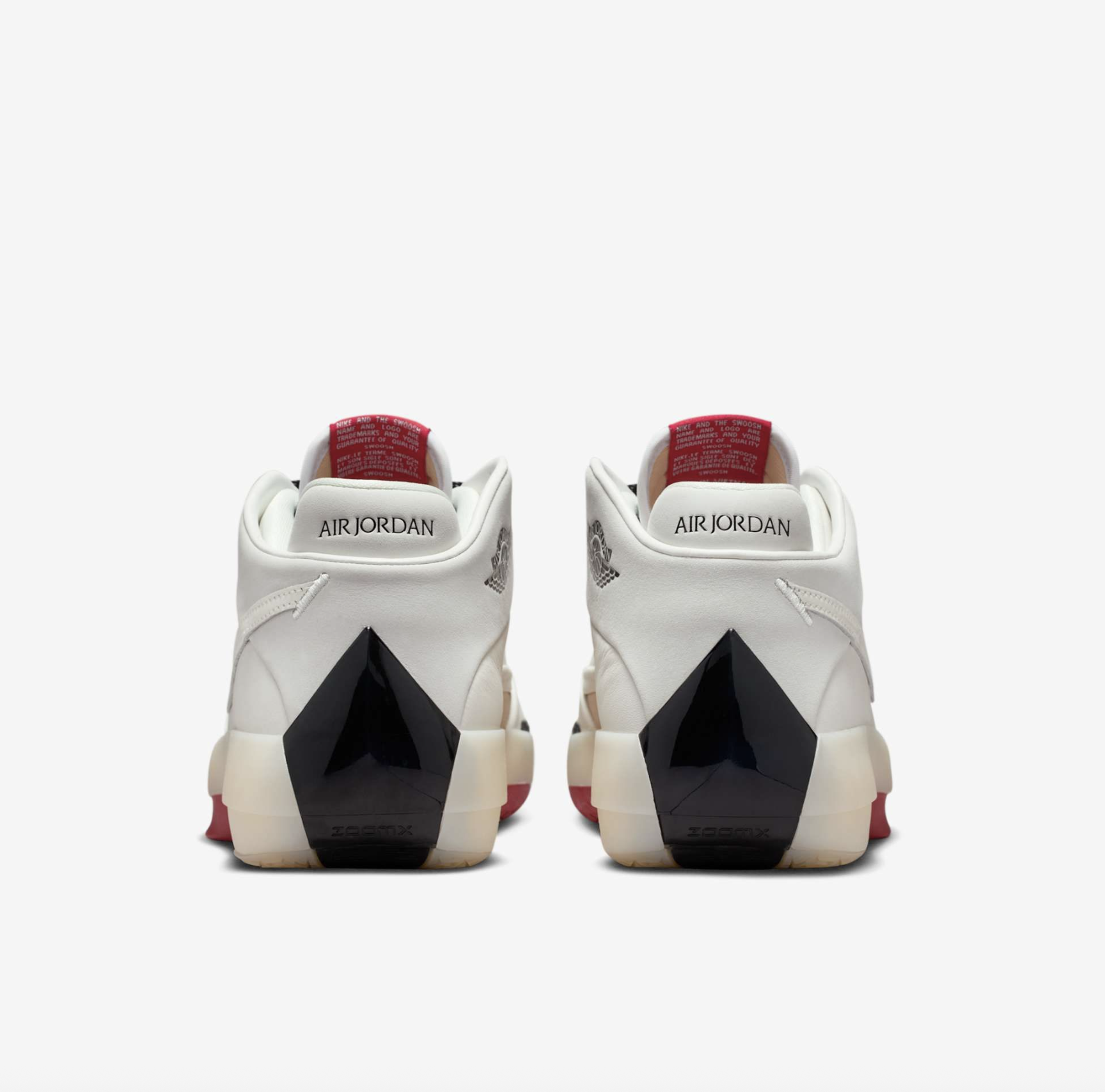 Air Jordan 40 Chicago official product image side view with white leather, black details, red outsole and Nike Swoosh.