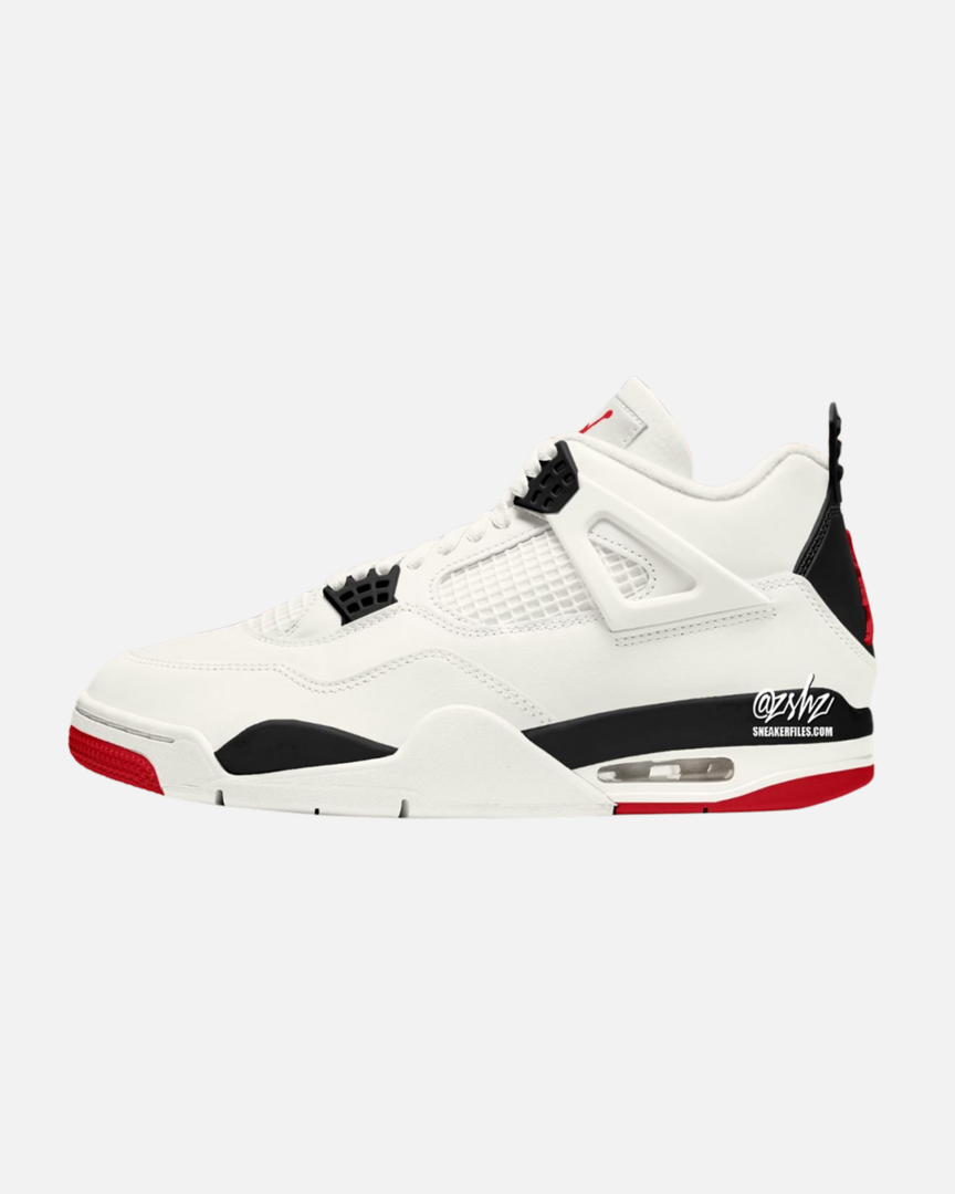 Air Jordan 4 グラフィックプリント シューズ Nike Air Jordan 4 Retro White Thunder JordanⅣ AJ4 Youth