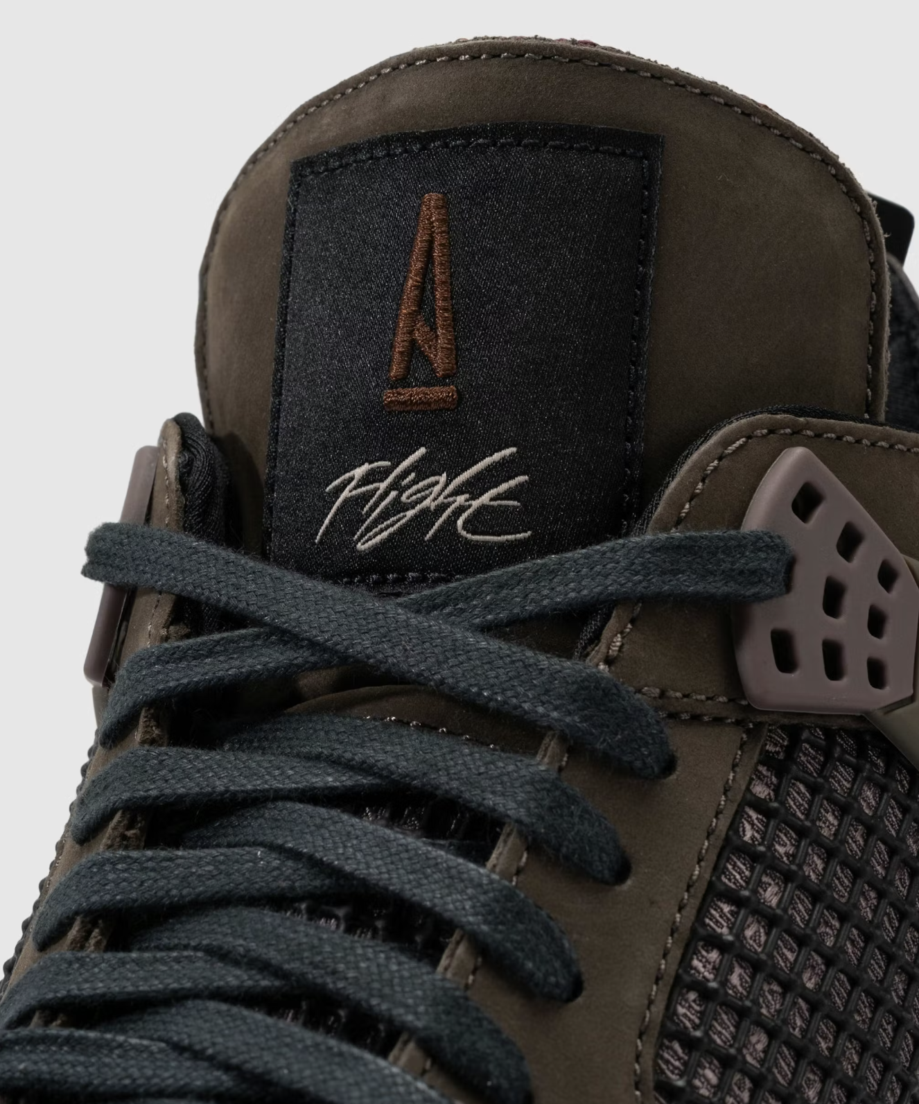 A Ma Maniere x Air Jordan 4 “Dark Mocha” side view mock up