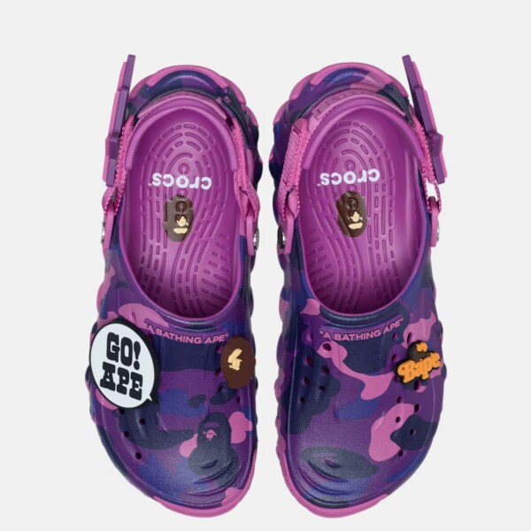 BAPE x Crocs Echo RO Clog "Purple Camo" (213140-5BV) Release Date BAPE x Crocs Echo RO Clog "Purple Camo" (213140-5BV) Release Date