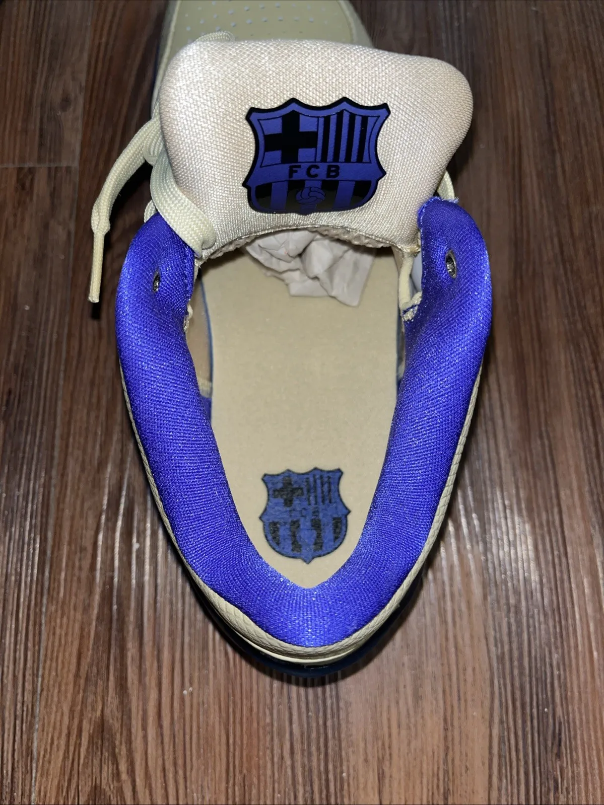 FC Barcelona x Nike Kobe 4 Protro FC Barcelona x Nike Kobe 4 Protro resting on black box with premium leather details