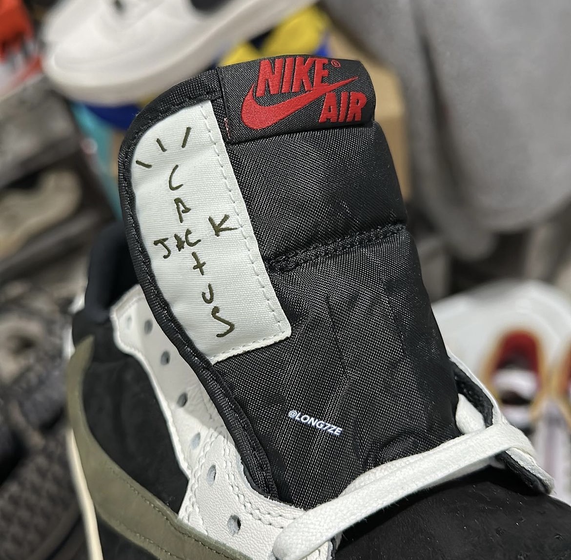 In-Hand Look of the Travis Scott x Air Jordan 1 Low "Olive" (W) 5