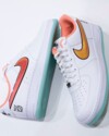 Top-down view of Nike Air Force 1 Low “NY vs NY” 2025 showing both sneaker sides.