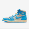 Air Jordan 1 High "UNC Reimagined" shown from the side view highlighting the retro blue and cream color blocking.