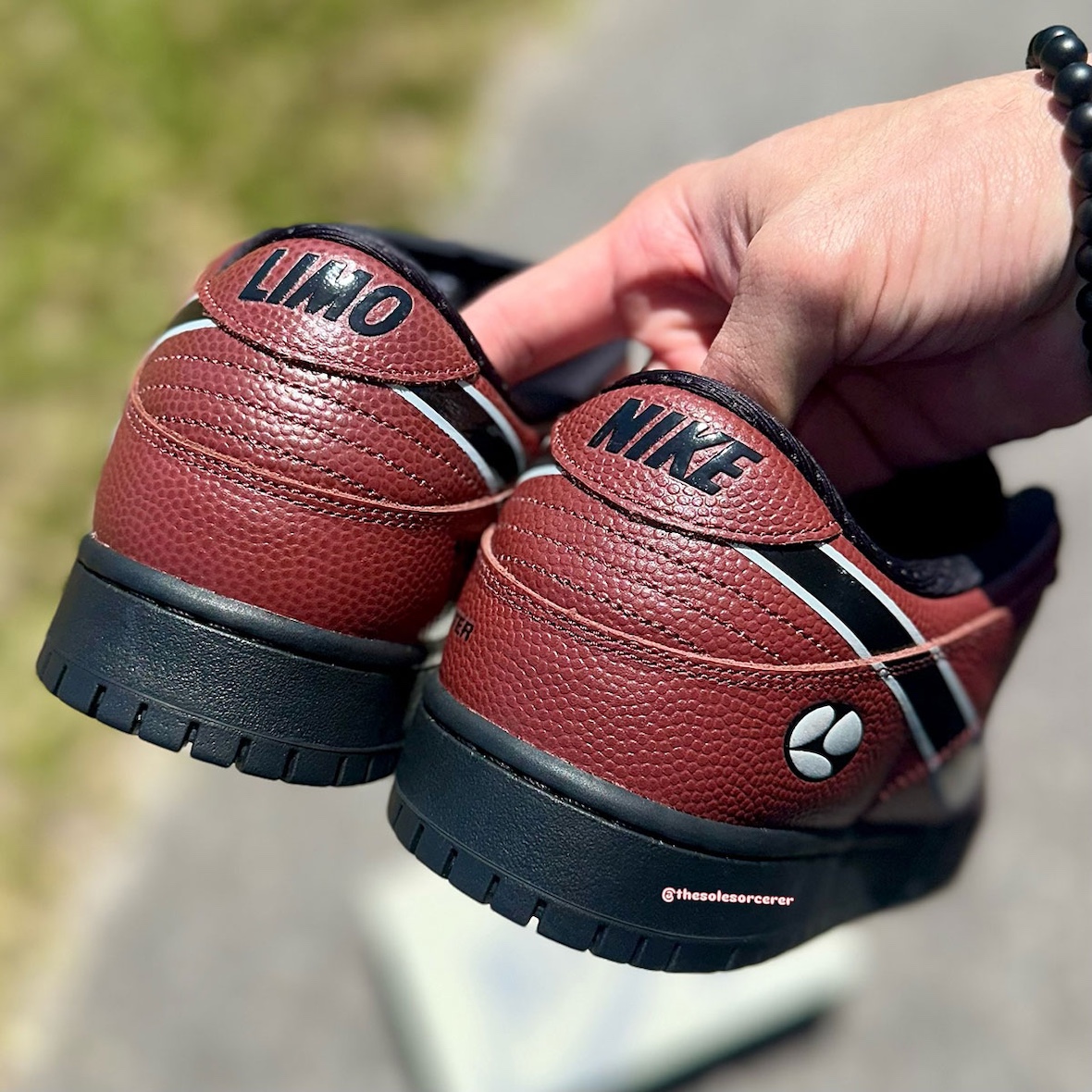 Limosine Skateboards x Nike SB Dunk Low in hand look